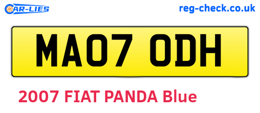 MA07ODH are the vehicle registration plates.