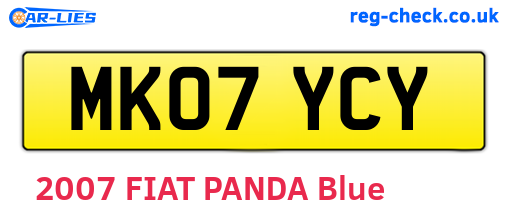 MK07YCY are the vehicle registration plates.