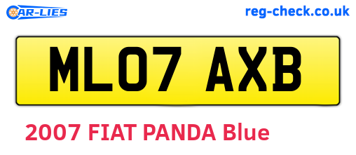 ML07AXB are the vehicle registration plates.