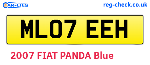 ML07EEH are the vehicle registration plates.