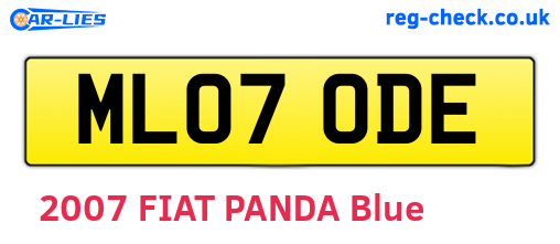 ML07ODE are the vehicle registration plates.