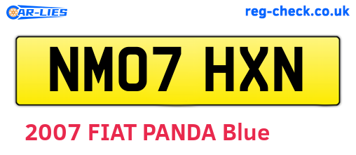 NM07HXN are the vehicle registration plates.