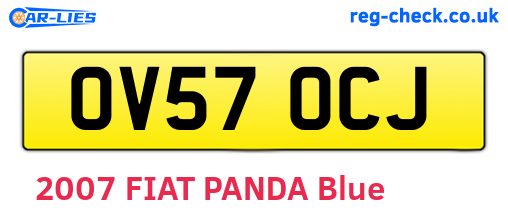 OV57OCJ are the vehicle registration plates.