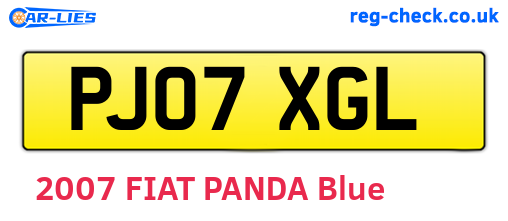 PJ07XGL are the vehicle registration plates.