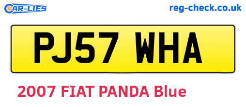 PJ57WHA are the vehicle registration plates.