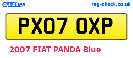 PX07OXP are the vehicle registration plates.
