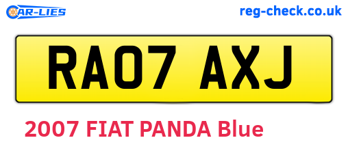 RA07AXJ are the vehicle registration plates.