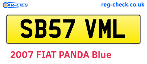 SB57VML are the vehicle registration plates.