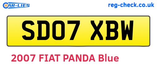 SD07XBW are the vehicle registration plates.