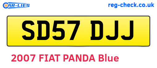 SD57DJJ are the vehicle registration plates.