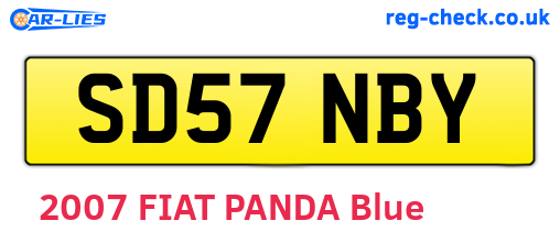 SD57NBY are the vehicle registration plates.