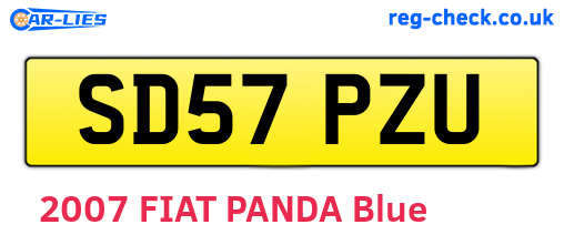SD57PZU are the vehicle registration plates.