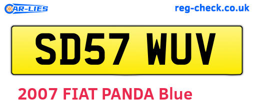 SD57WUV are the vehicle registration plates.