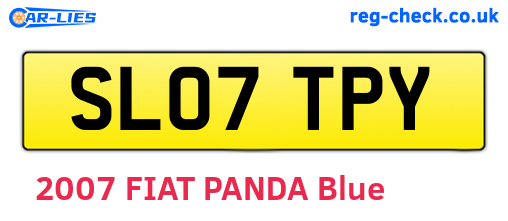 SL07TPY are the vehicle registration plates.