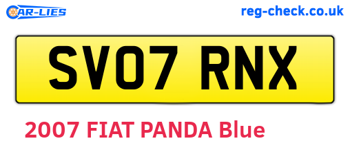 SV07RNX are the vehicle registration plates.