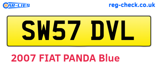 SW57DVL are the vehicle registration plates.