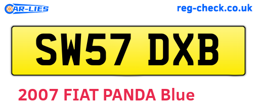 SW57DXB are the vehicle registration plates.