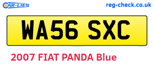 WA56SXC are the vehicle registration plates.