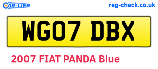 WG07DBX are the vehicle registration plates.