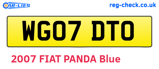 WG07DTO are the vehicle registration plates.