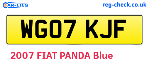 WG07KJF are the vehicle registration plates.