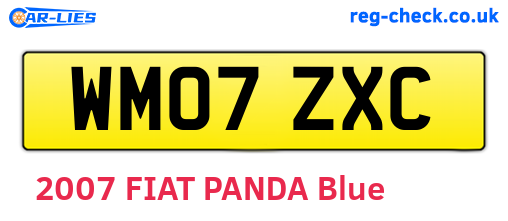 WM07ZXC are the vehicle registration plates.