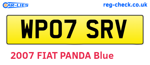 WP07SRV are the vehicle registration plates.