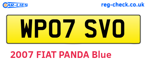 WP07SVO are the vehicle registration plates.