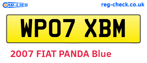 WP07XBM are the vehicle registration plates.