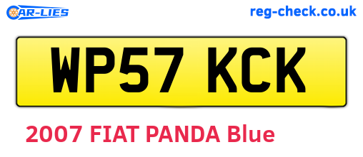 WP57KCK are the vehicle registration plates.
