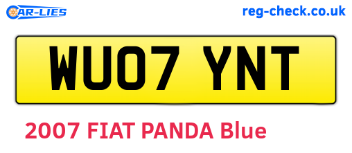 WU07YNT are the vehicle registration plates.