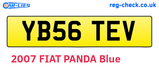 YB56TEV are the vehicle registration plates.