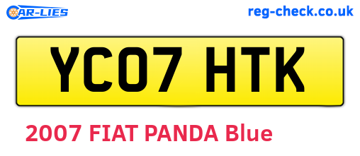 YC07HTK are the vehicle registration plates.