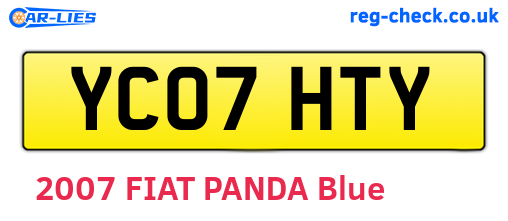 YC07HTY are the vehicle registration plates.
