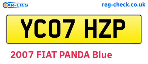 YC07HZP are the vehicle registration plates.