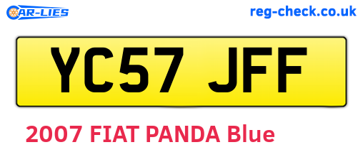 YC57JFF are the vehicle registration plates.