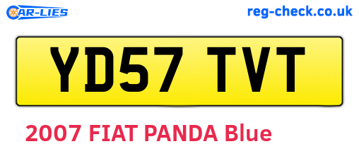 YD57TVT are the vehicle registration plates.