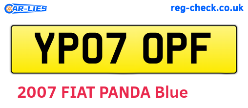 YP07OPF are the vehicle registration plates.