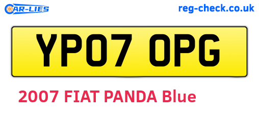 YP07OPG are the vehicle registration plates.