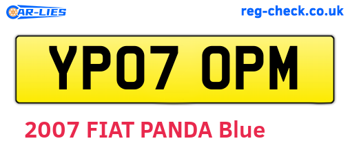 YP07OPM are the vehicle registration plates.