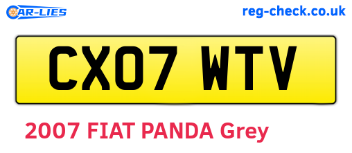 CX07WTV are the vehicle registration plates.