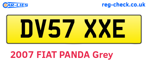 DV57XXE are the vehicle registration plates.