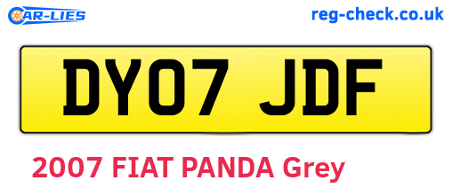 DY07JDF are the vehicle registration plates.