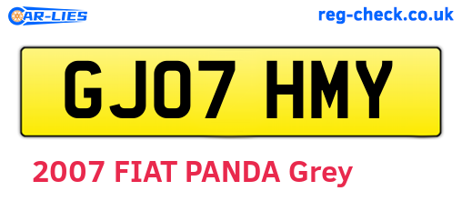 GJ07HMY are the vehicle registration plates.