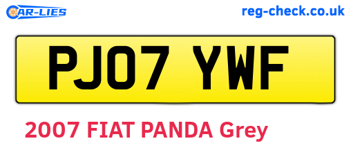 PJ07YWF are the vehicle registration plates.