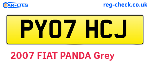 PY07HCJ are the vehicle registration plates.