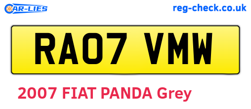 RA07VMW are the vehicle registration plates.