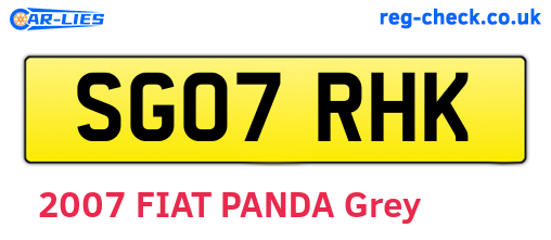 SG07RHK are the vehicle registration plates.