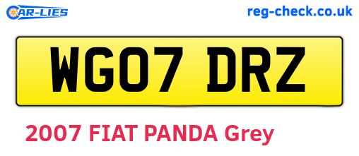 WG07DRZ are the vehicle registration plates.