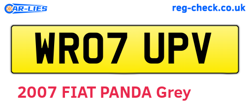 WR07UPV are the vehicle registration plates.